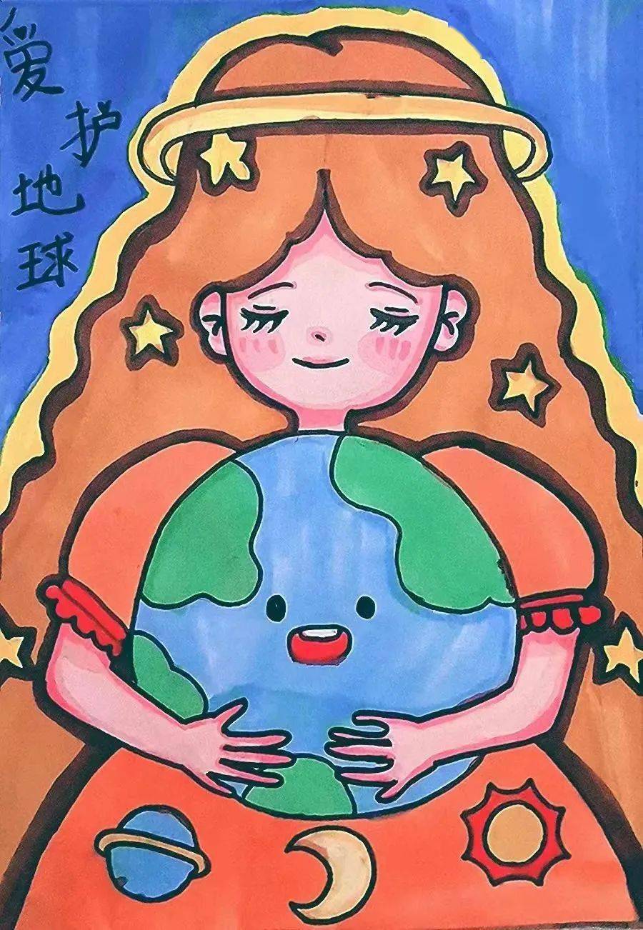 第一个世界地球日主题_地球主题的绘画作品_世界地球主题日绘画