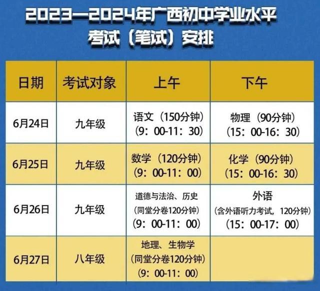 重庆中考时间_中考重庆时间2024_中考重庆时间安排