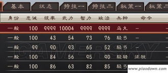 三国志12威力加强版武将属性,三国志12威力加强版武将